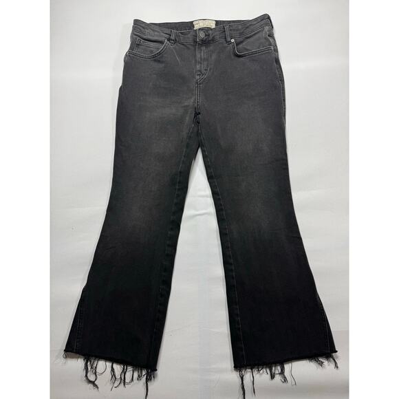 Free People Women's Straight Leg Cropped Black Denim Jeans - Size 29R (30x26) - Picture 1 of 4